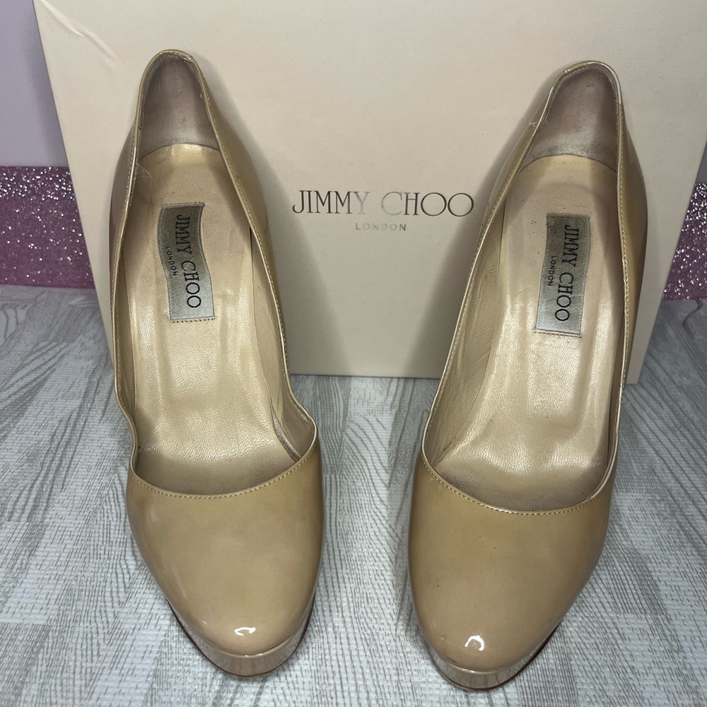 Jimmy Choo Nude Patent Leather Shoes